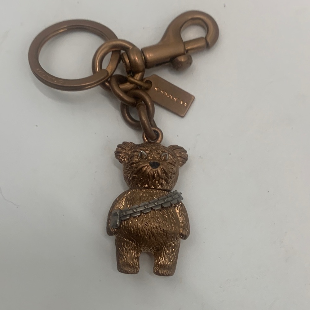 Coach Bronze Bear Key Holder Chewbacca purse charm